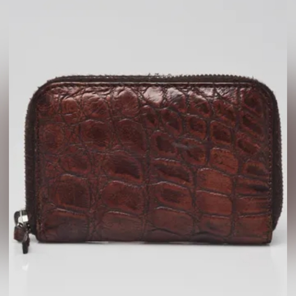 Gucci Crocodile Zip Coin Purse Wallet